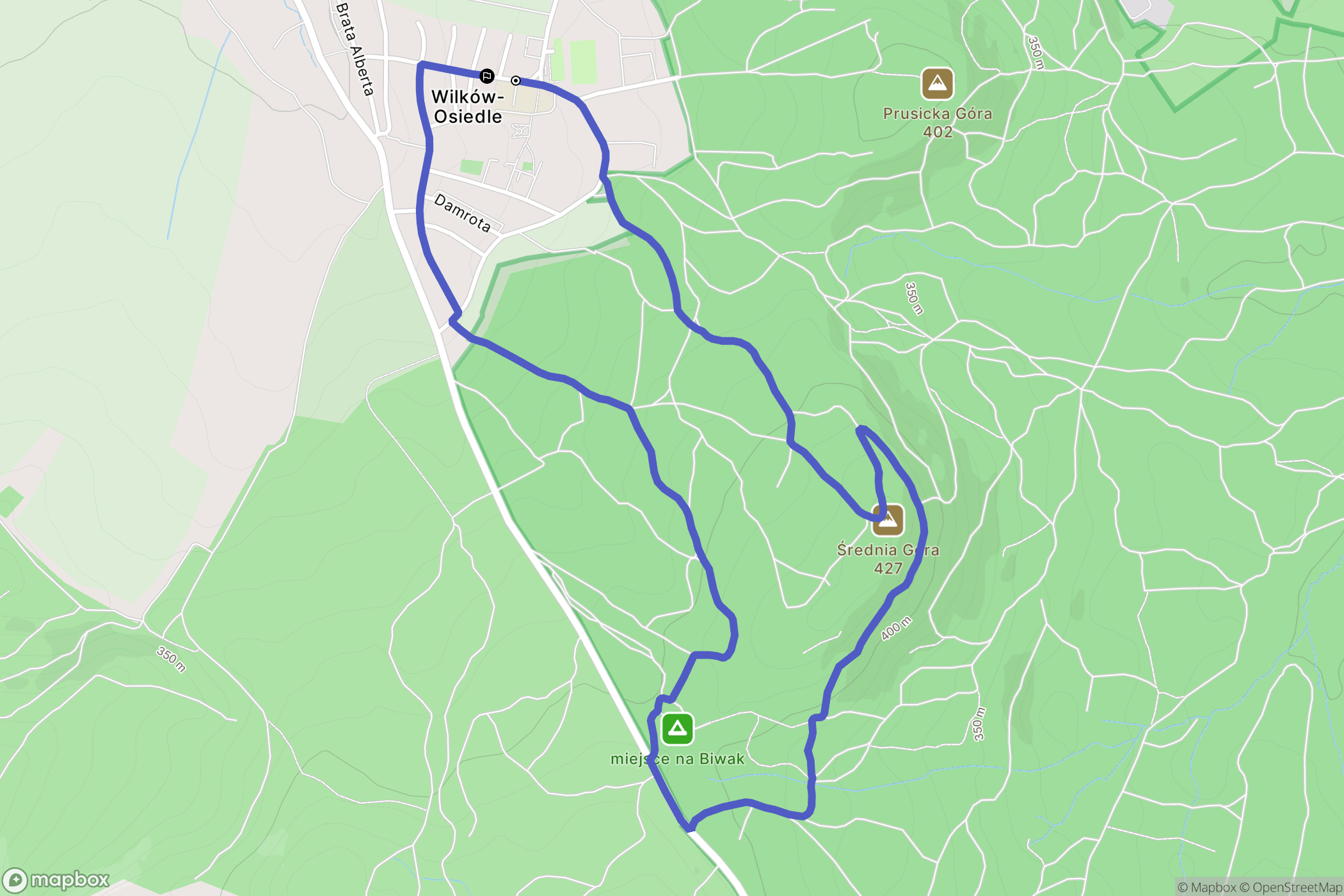 Wilków-Osiedle: mapa trasy - Poland