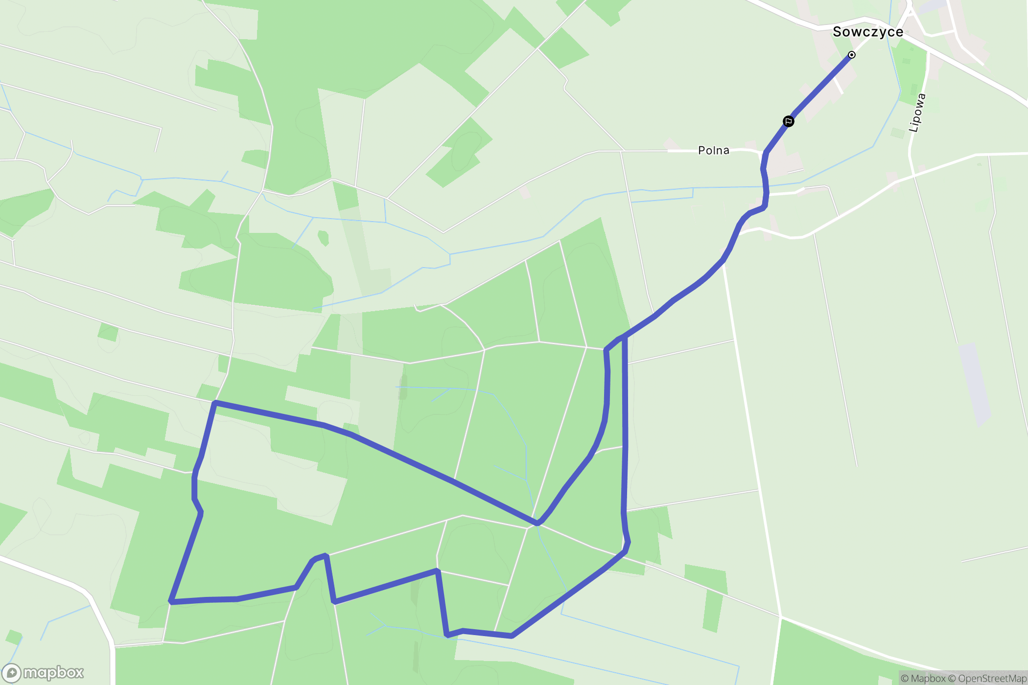 Sowczyce: mapa trasy - Poland