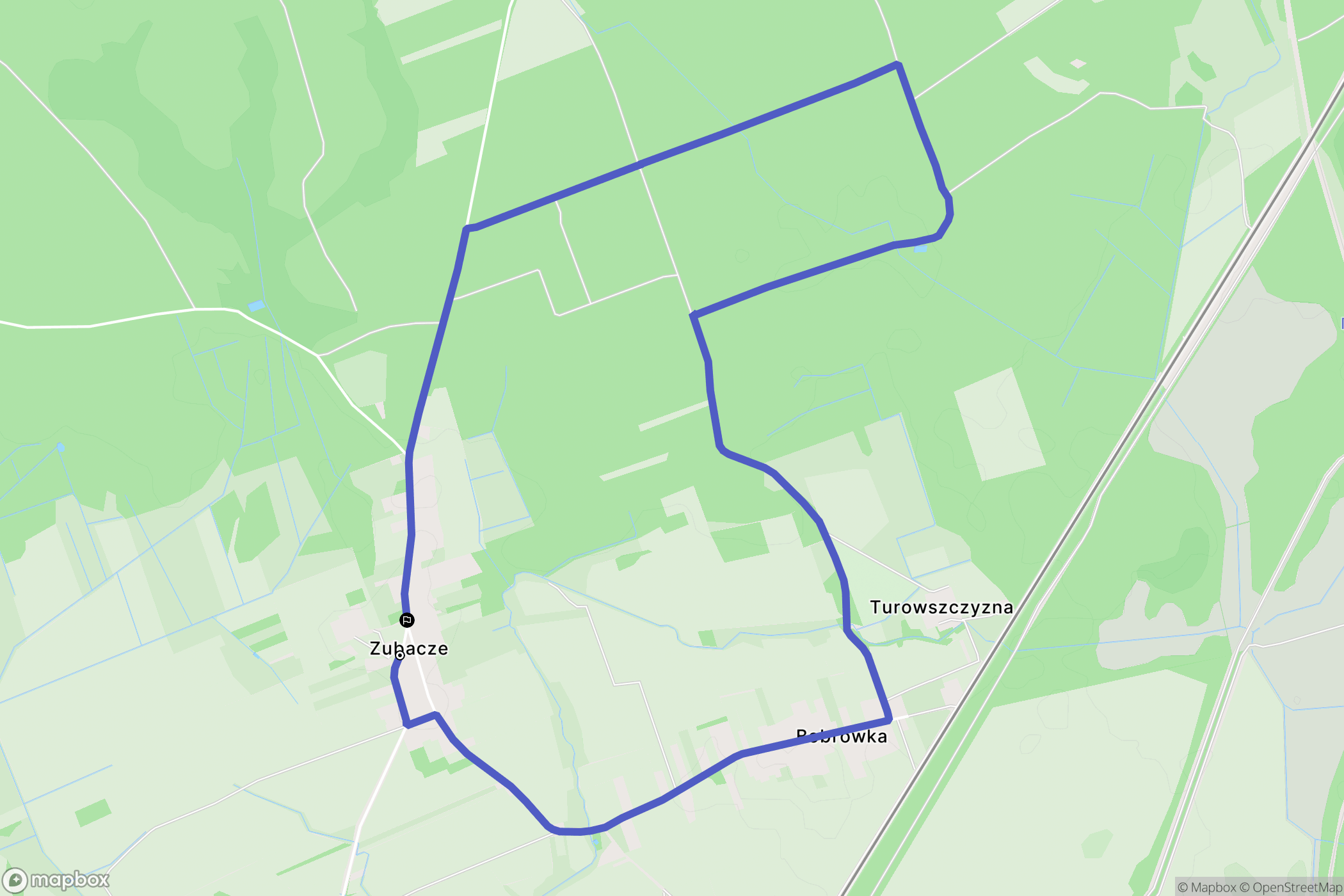 Zubacze: mapa trasy - Poland