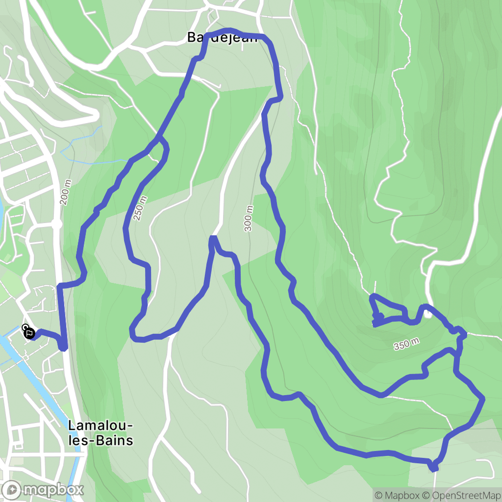 Lamalou-les-Bains : carte du parcours de randonnée - France
