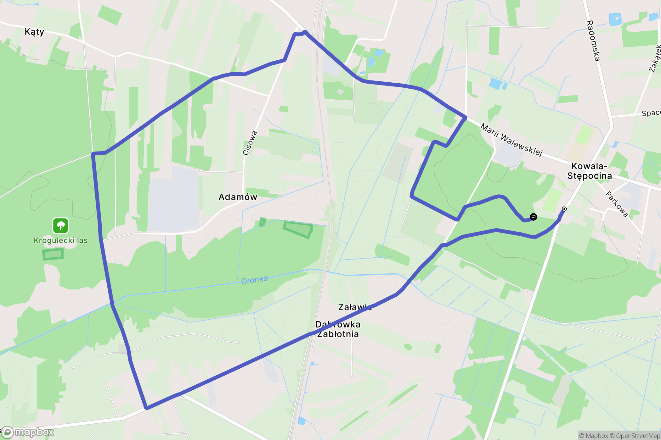 Kowala-Stępocina: mapa trasy - Poland