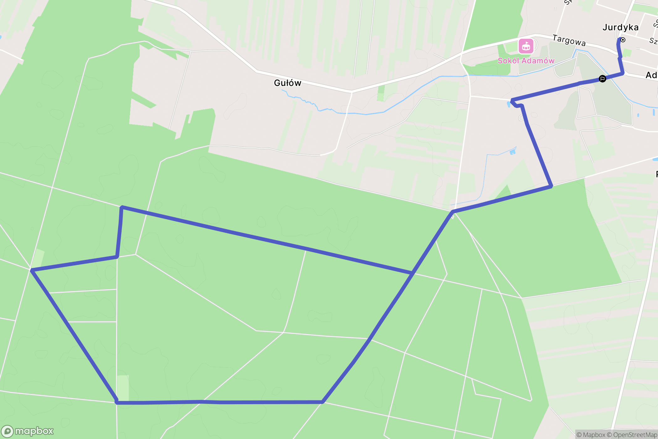 Adamów: mapa trasy - Poland