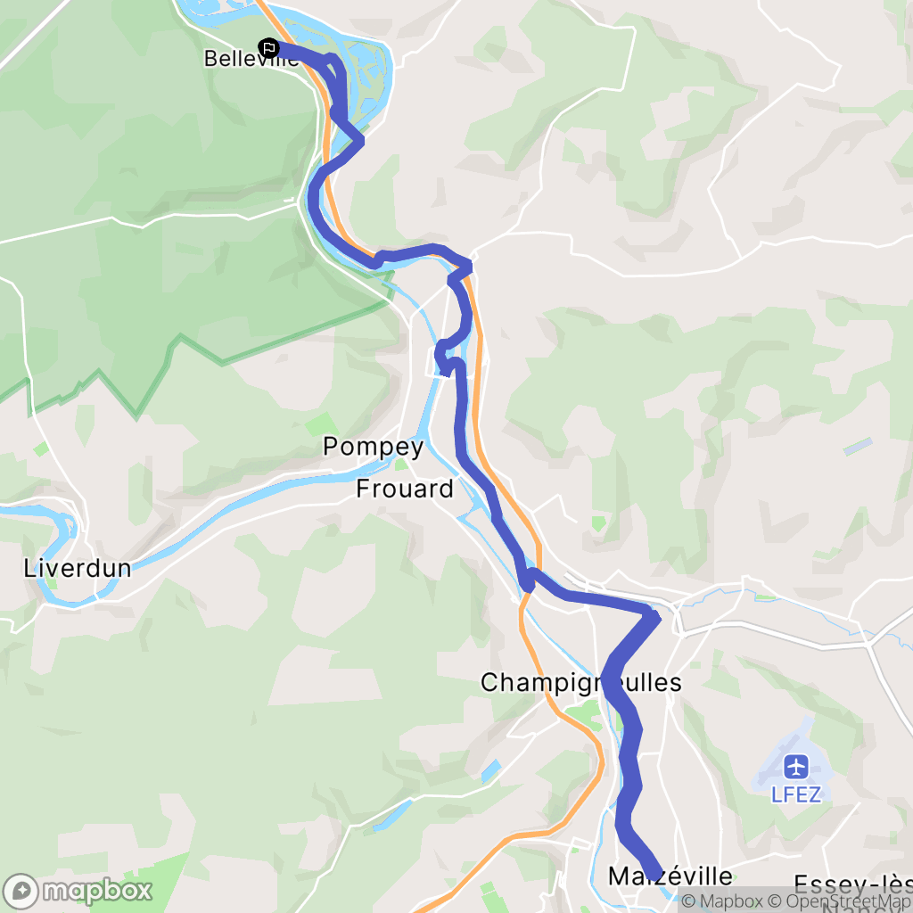 Belleville : carte du parcours de randonnée - France