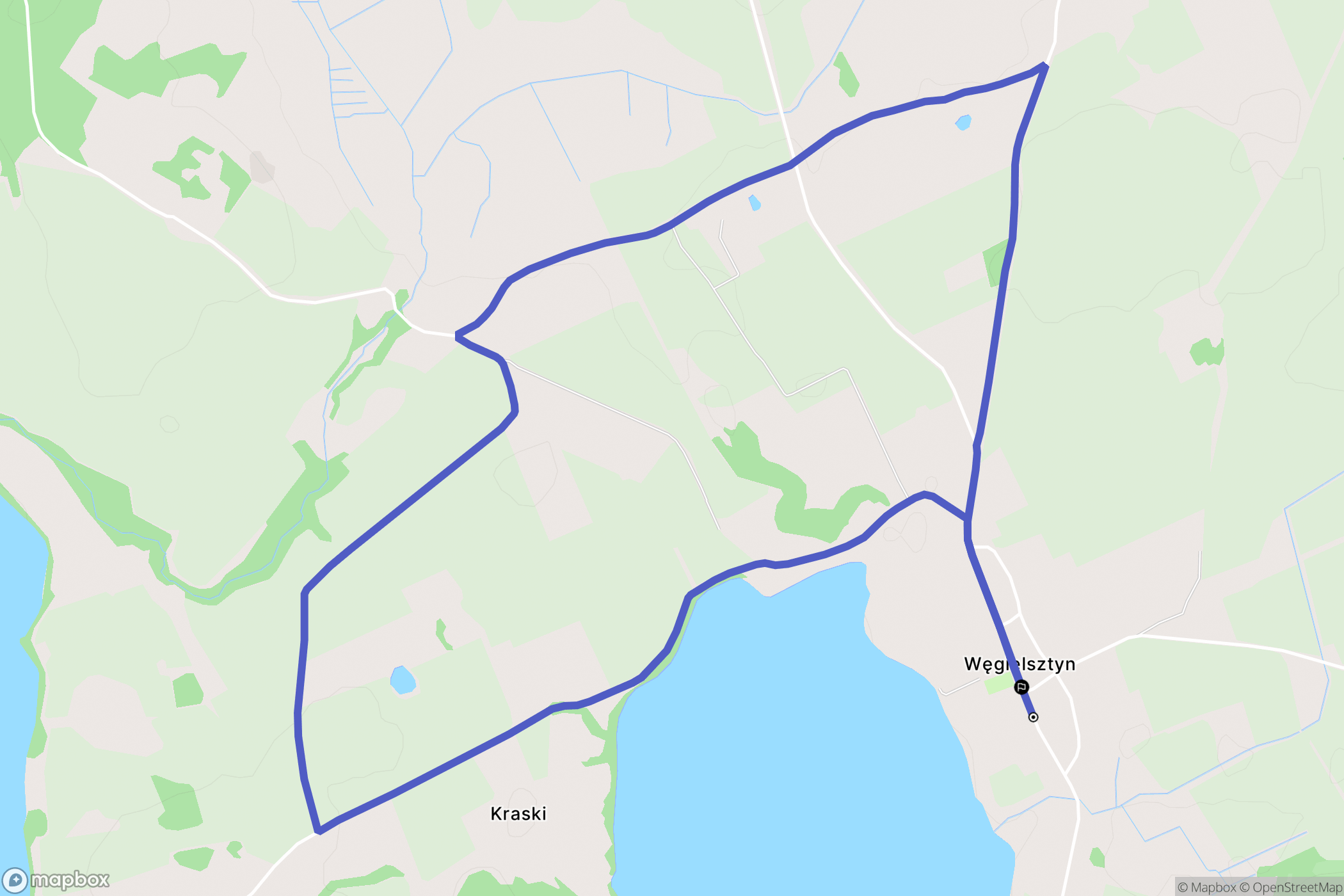 Węgielsztyn: mapa trasy - Poland