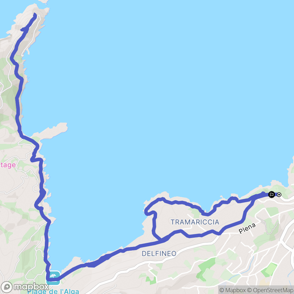 Calvi : carte du parcours de randonnée - France