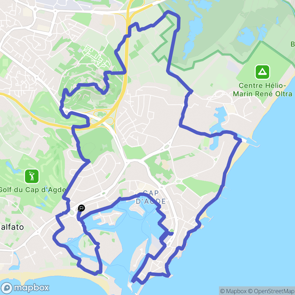 Agde : carte du parcours de randonnée - France