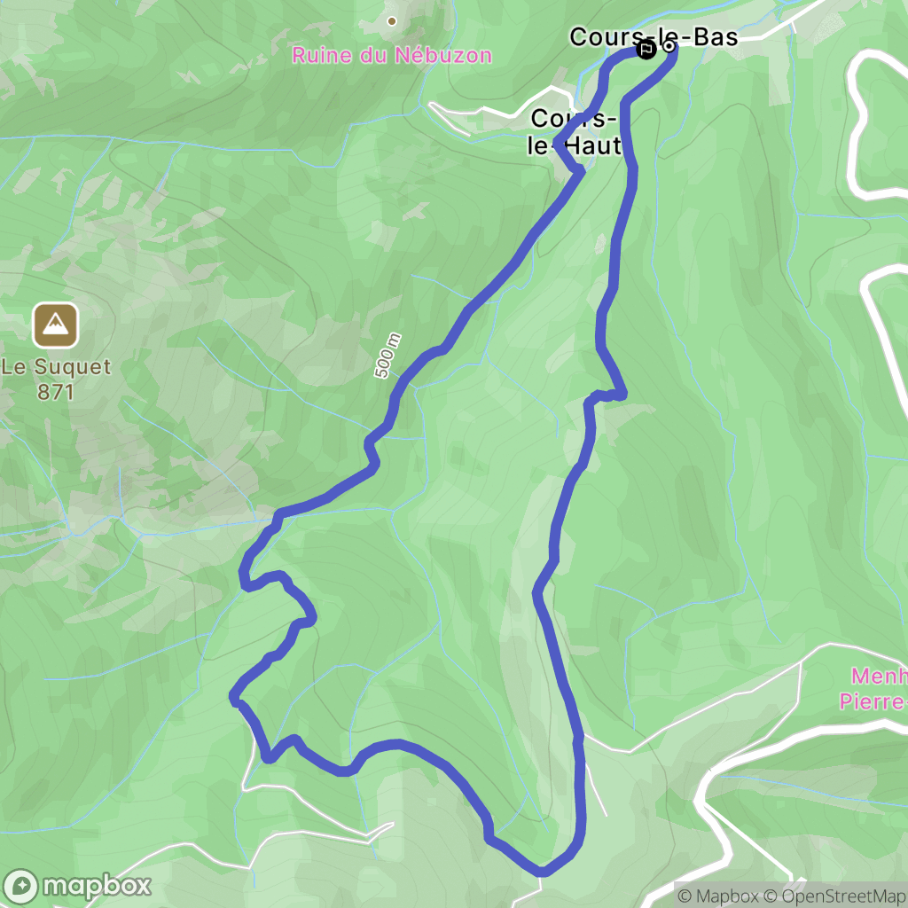 Rosis : carte du parcours de randonnée - France