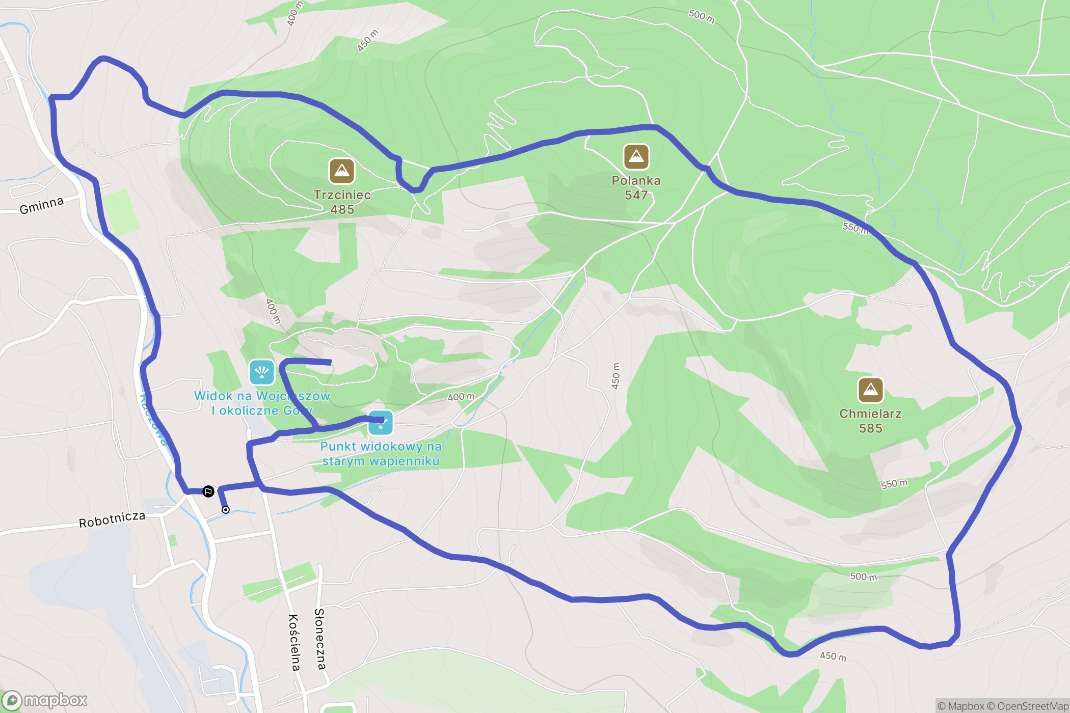 Wojcieszów: mapa trasy - Poland