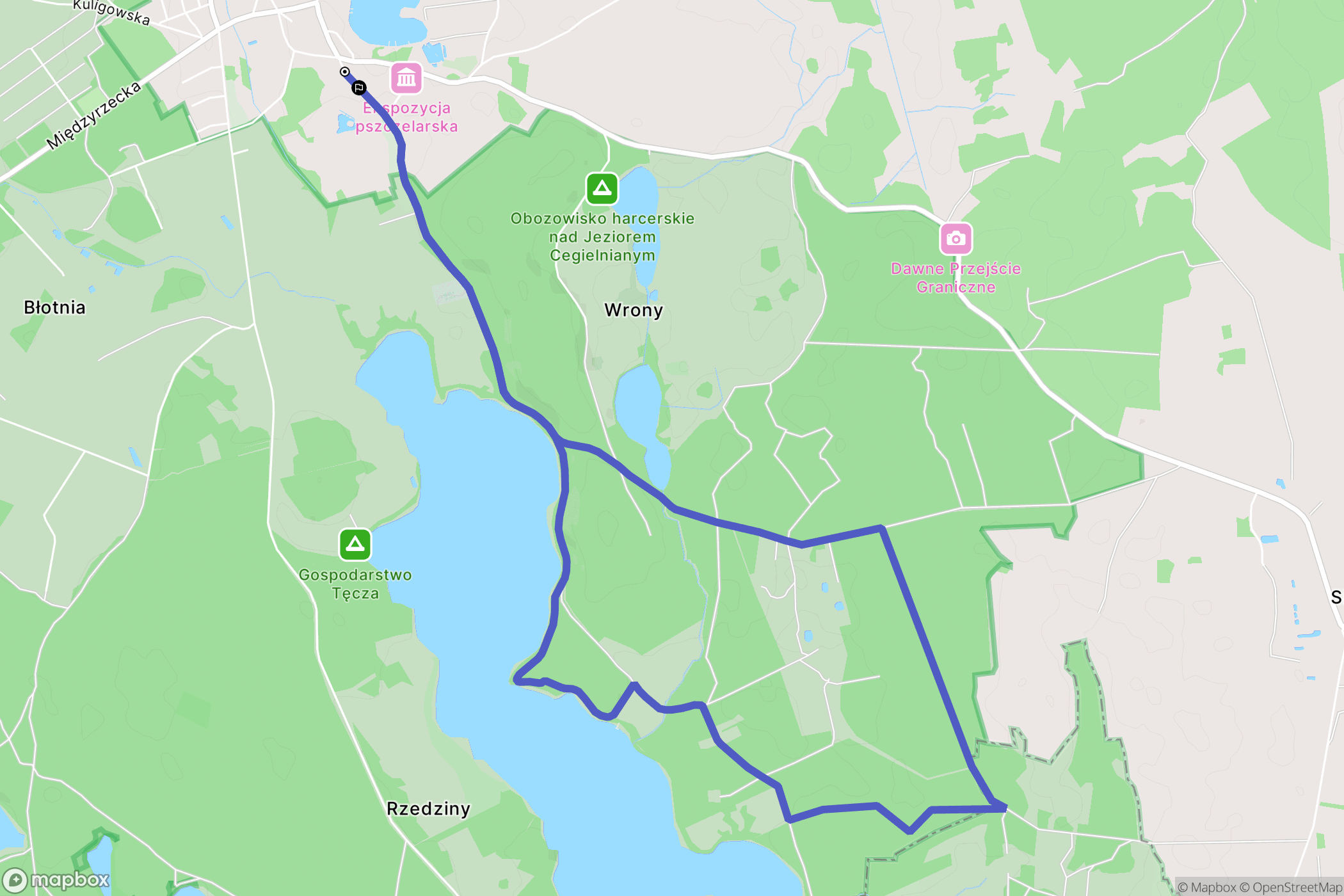 Pszczew: mapa trasy - Poland