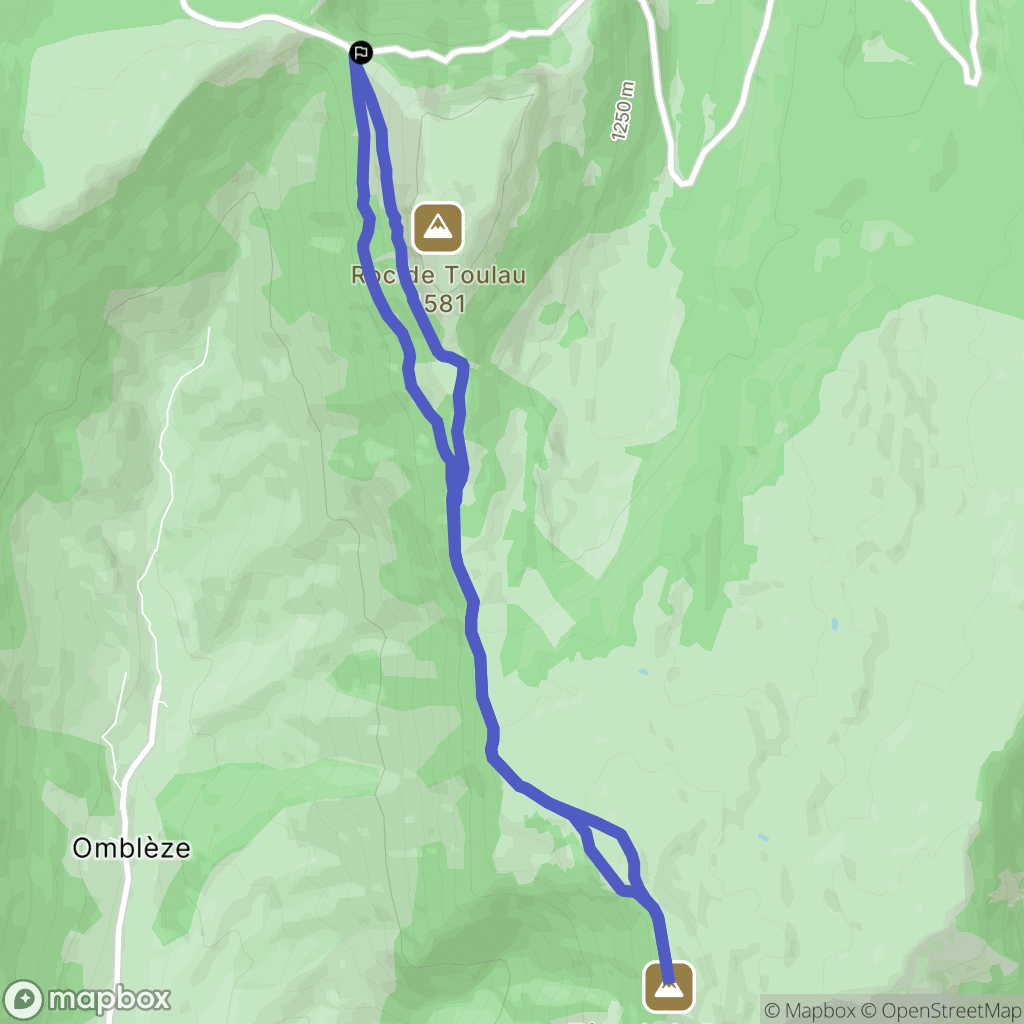 Bouvante : carte du parcours de randonnée - France