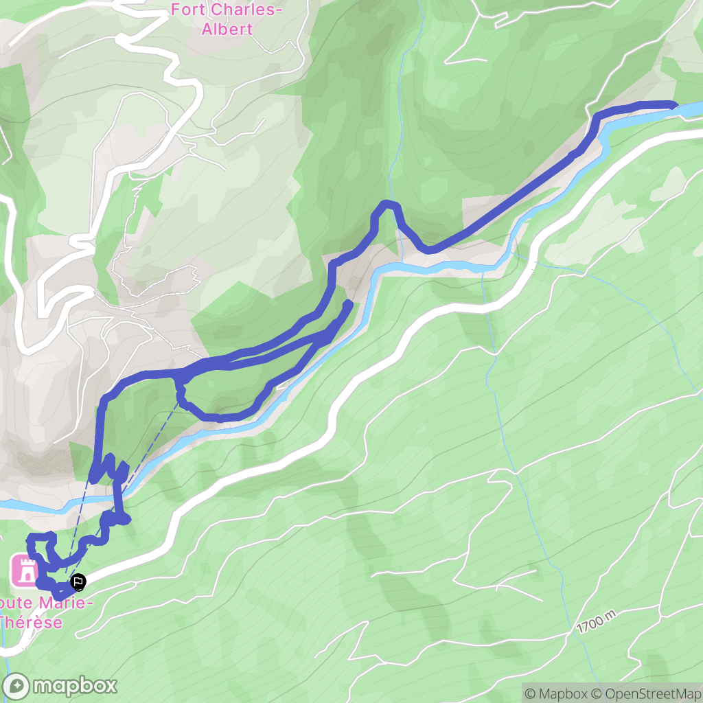 Avrieux : carte du parcours de randonnée - France