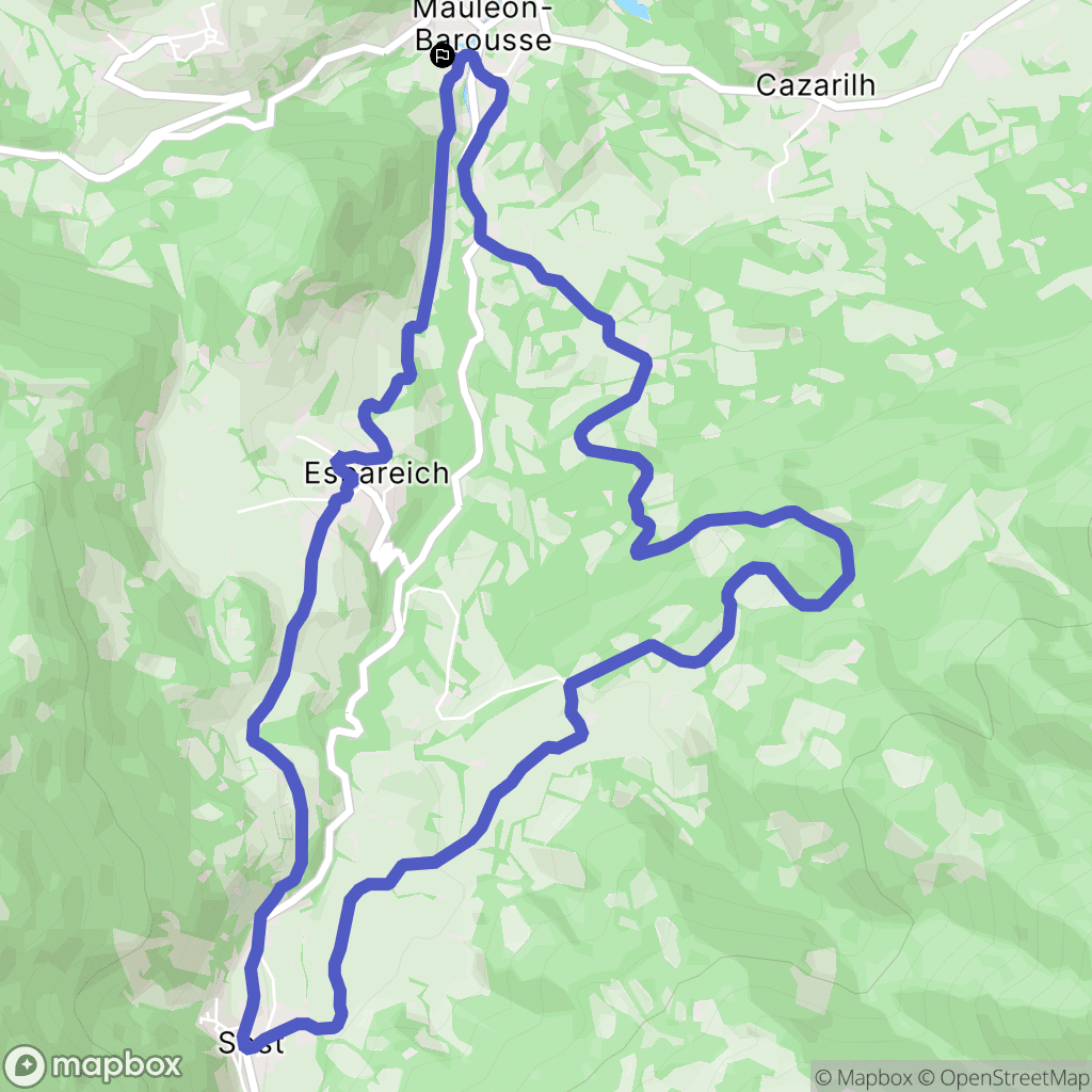Mauléon-Barousse : carte du parcours de randonnée - France