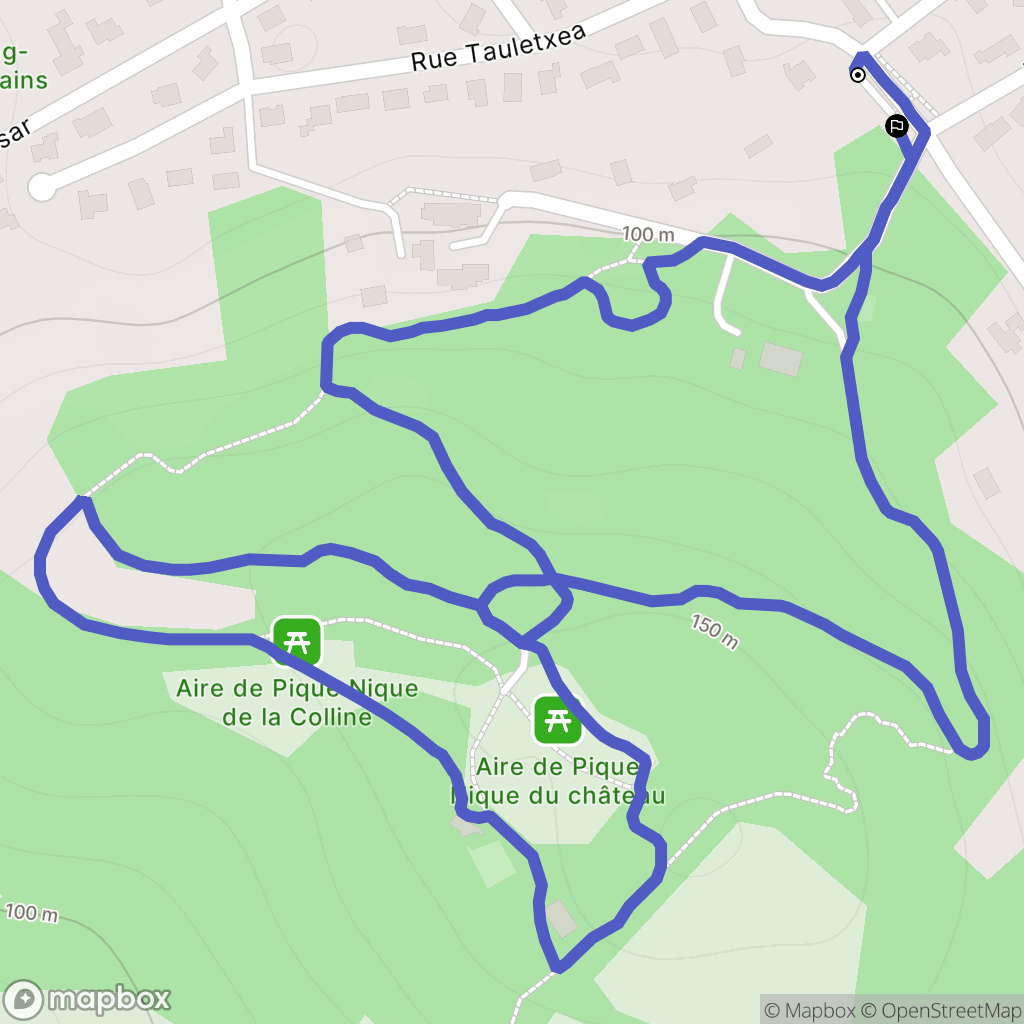 Cambo-les-Bains : carte du parcours de randonnée - France