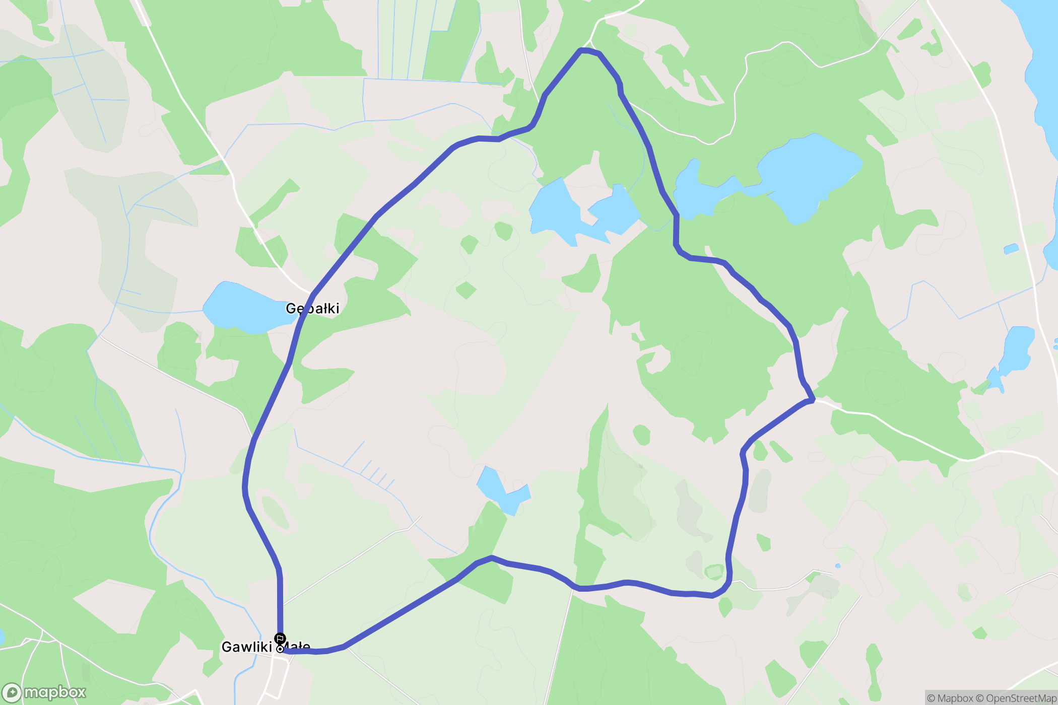 Gawliki Małe: mapa trasy - Poland