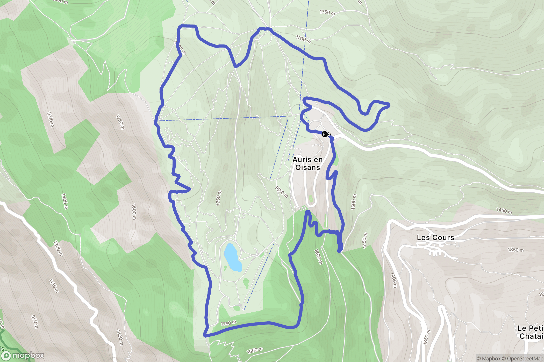 Auris : carte du parcours de randonnée - France