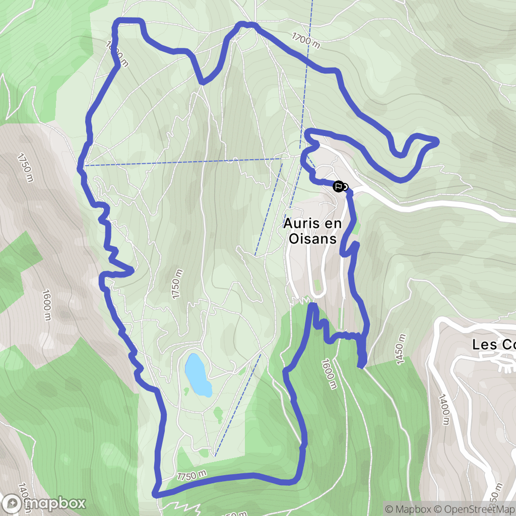 Auris : carte du parcours de randonnée - France