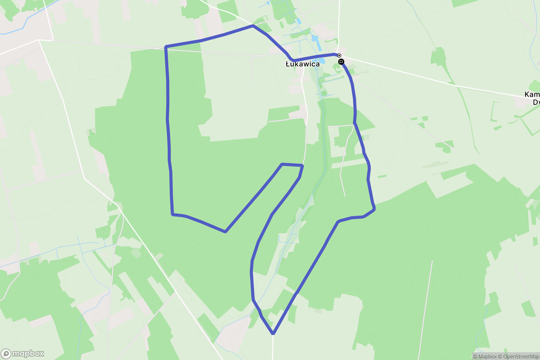 Łukawica: mapa trasy - Poland