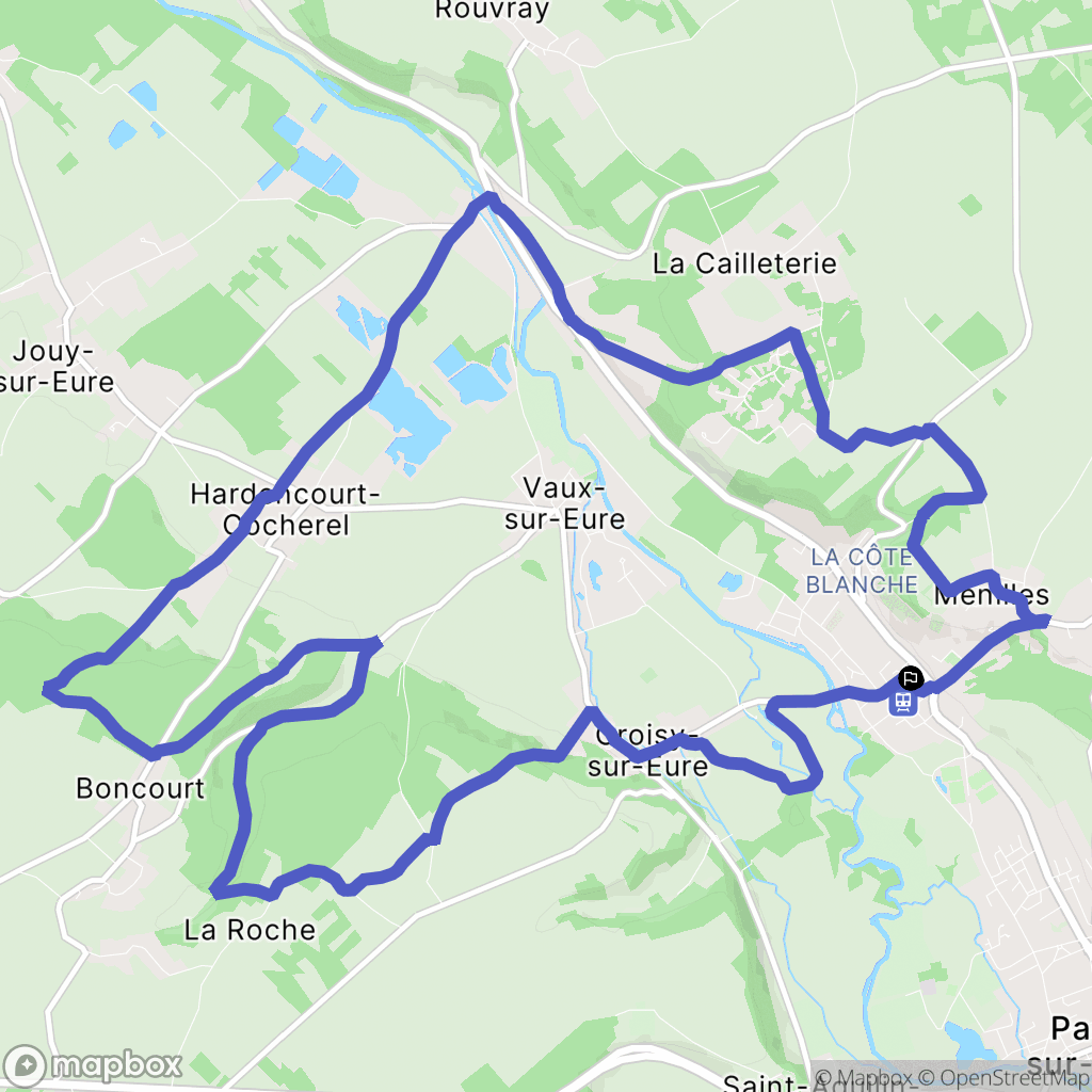 Ménilles : carte du parcours de randonnée - France