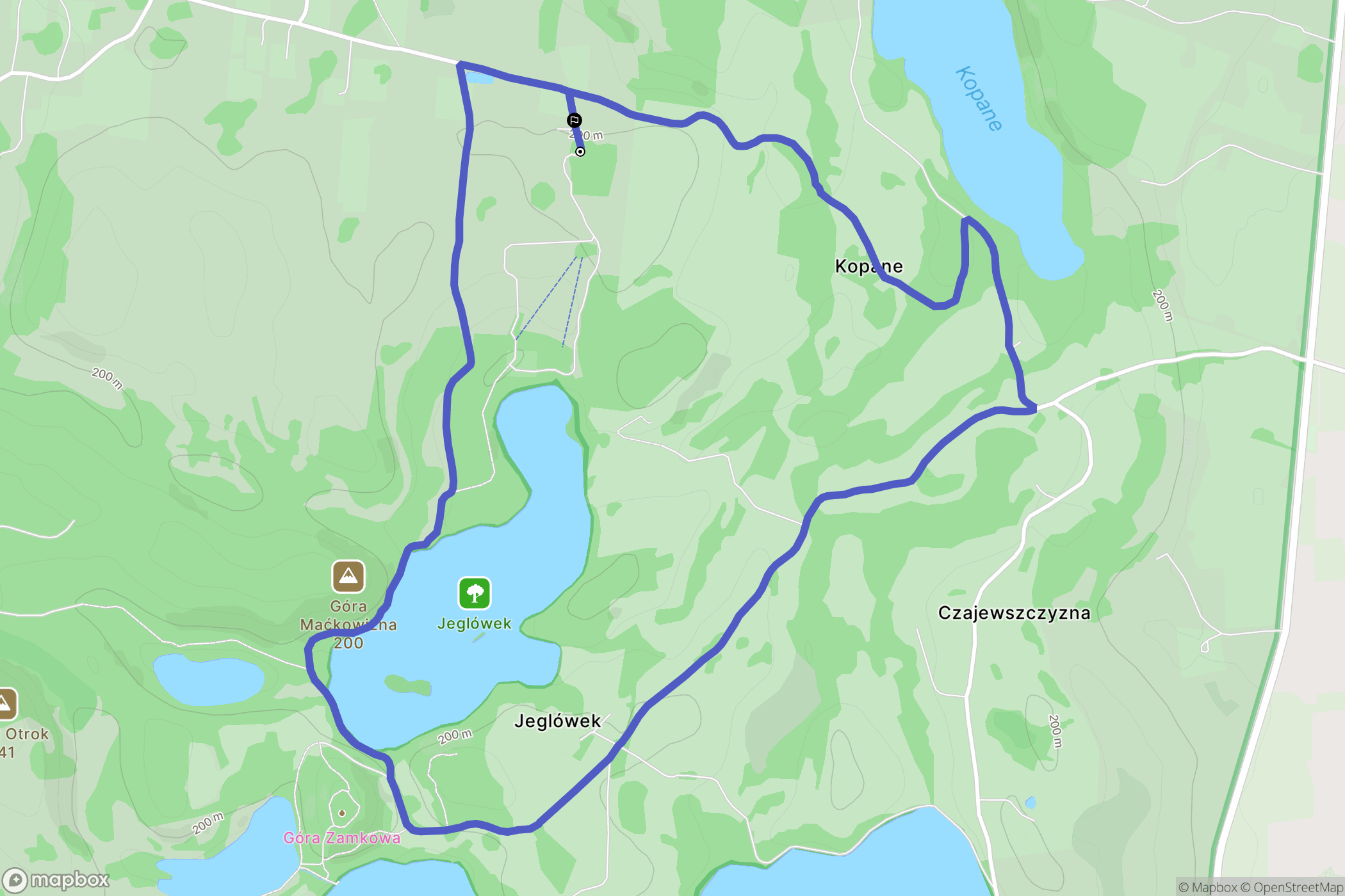 Udziejek: mapa trasy - Poland