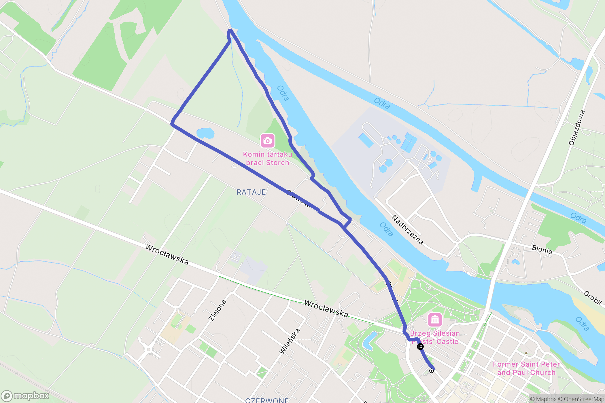 Brzeg: mapa trasy - Poland