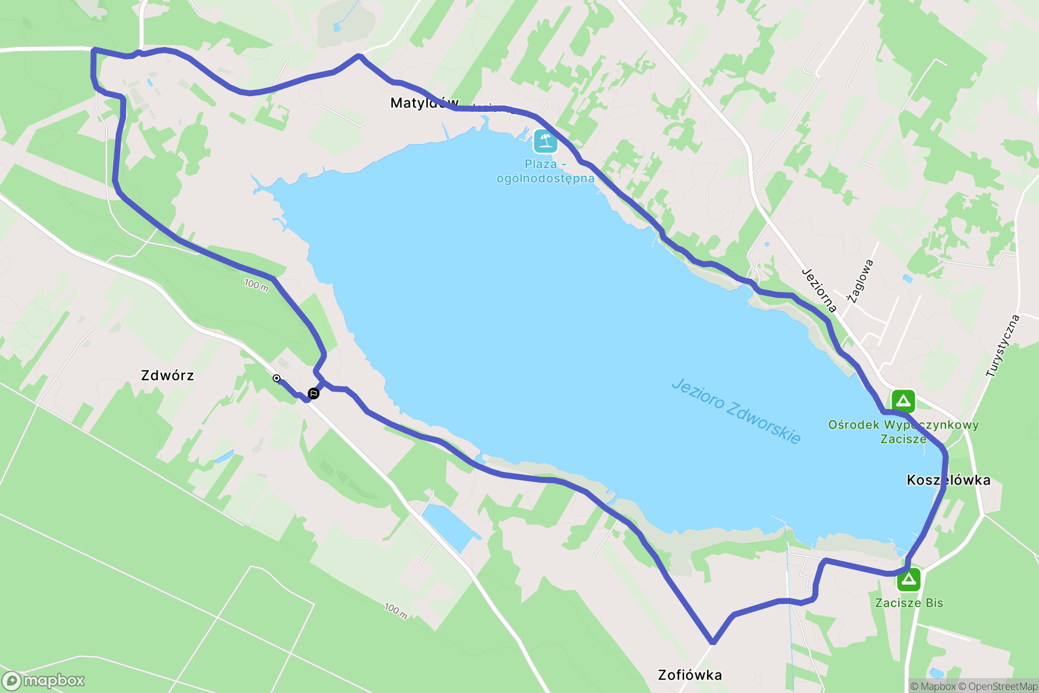 Zdwórz: mapa trasy - Poland