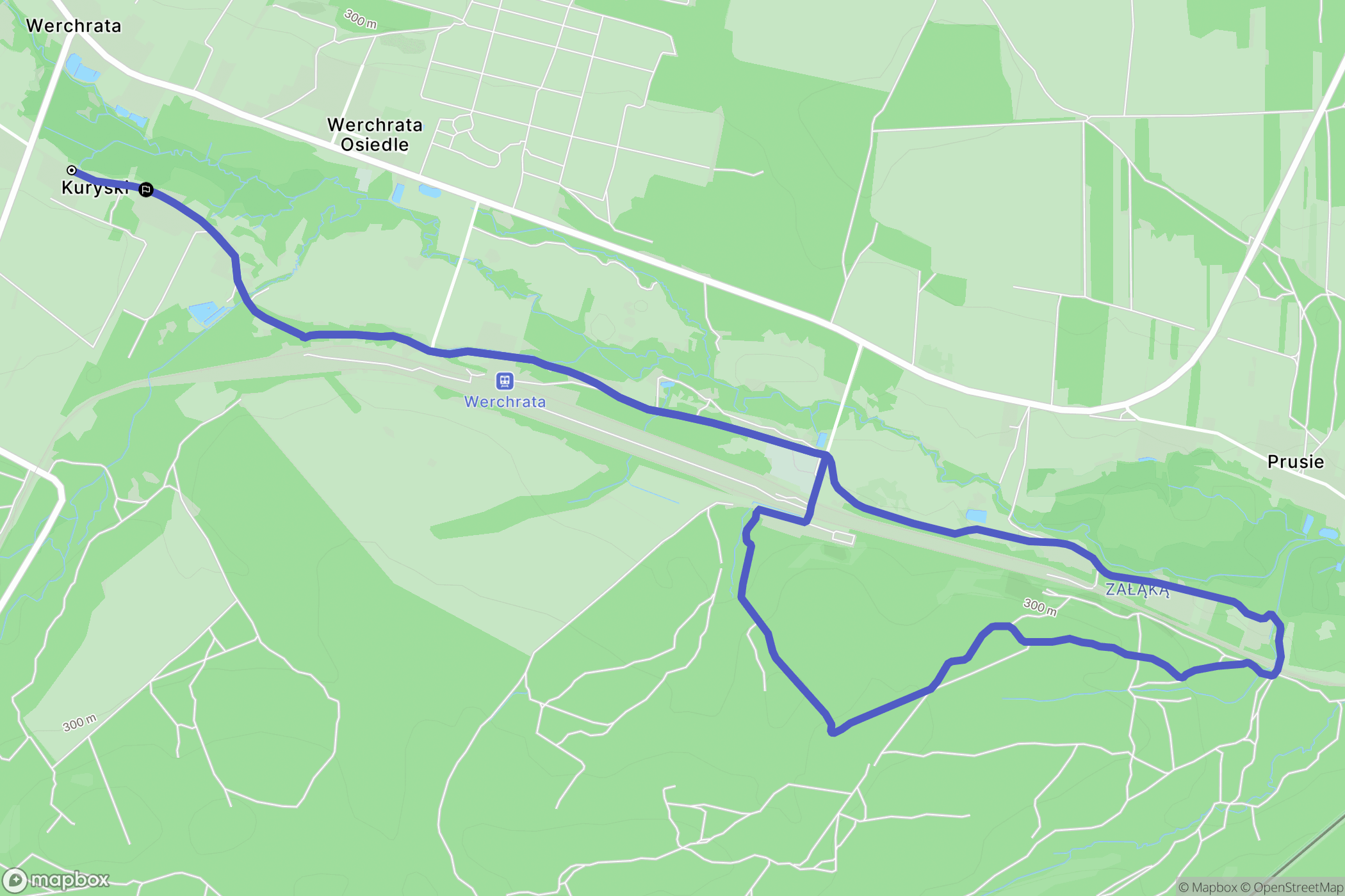Werchrata: mapa trasy - Poland