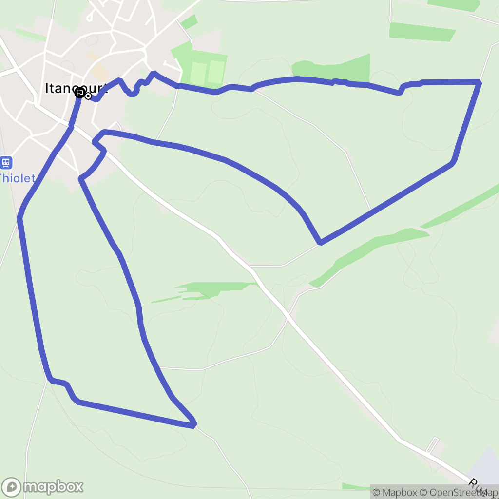 Itancourt : carte du parcours de randonnée - France