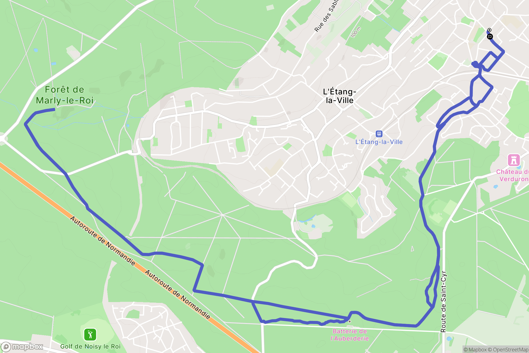 Marly-le-Roi : carte du parcours de randonnée - France