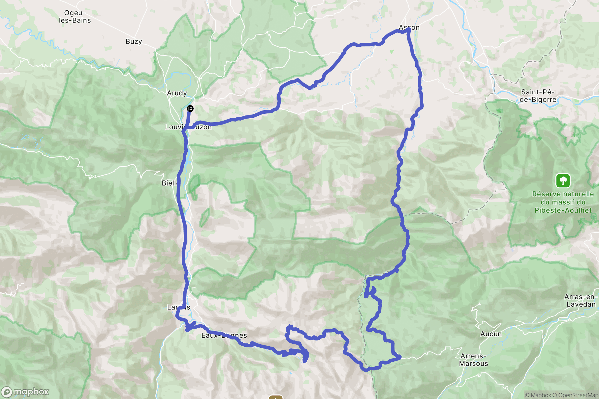 Louvie-Juzon : carte du parcours de randonnée - France