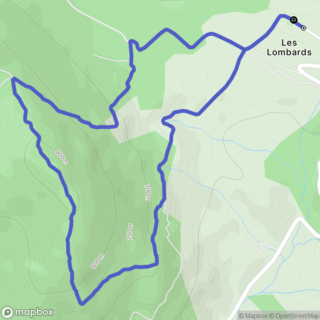 Comps : carte du parcours de randonnée - France