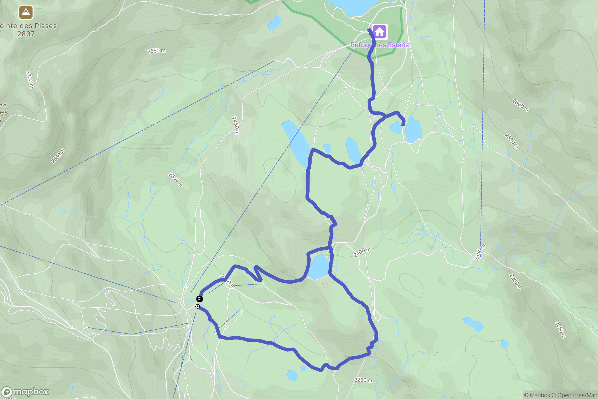 Orcières : carte du parcours de randonnée - France