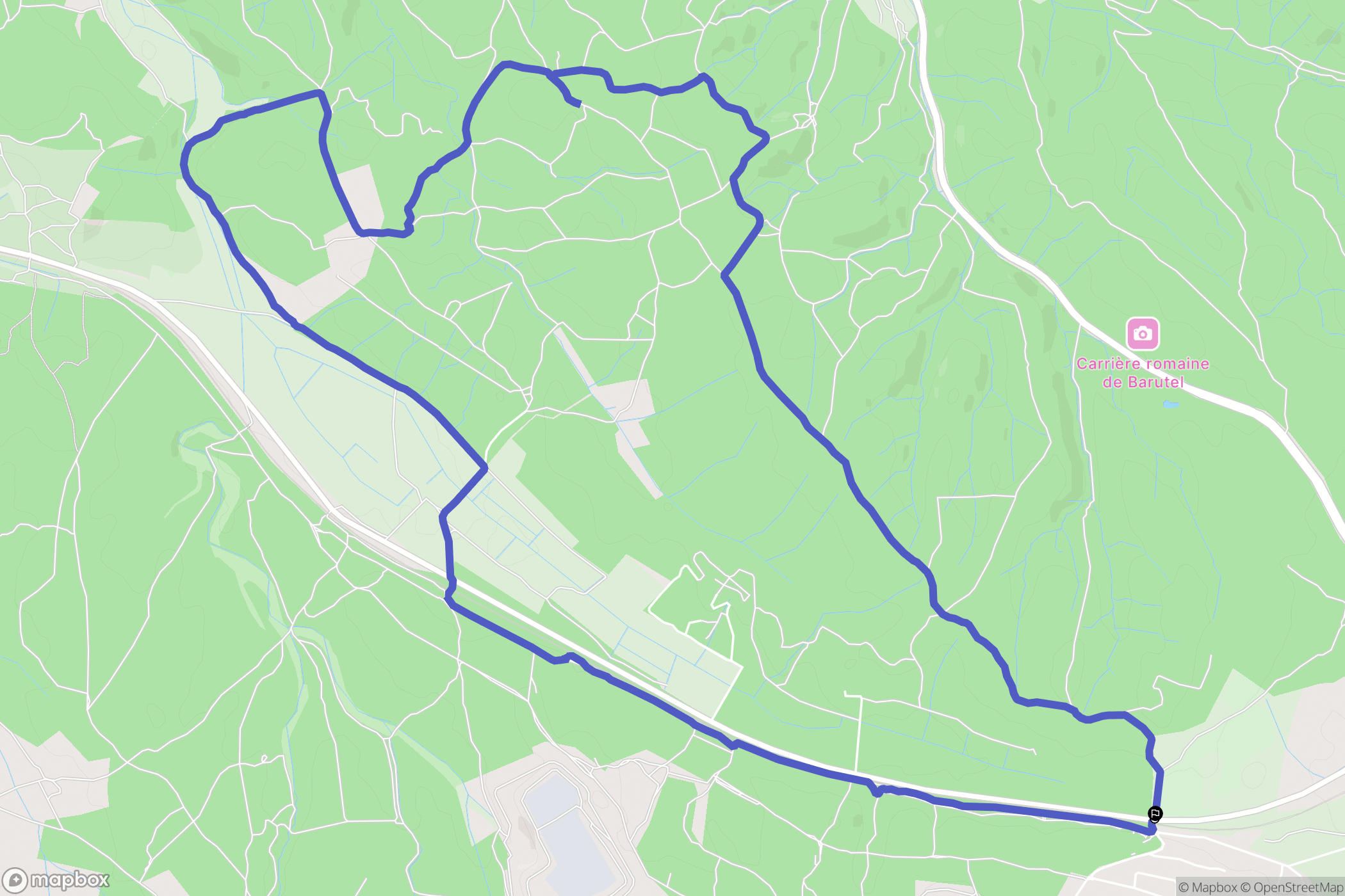 Nîmes : carte du parcours de randonnée - France