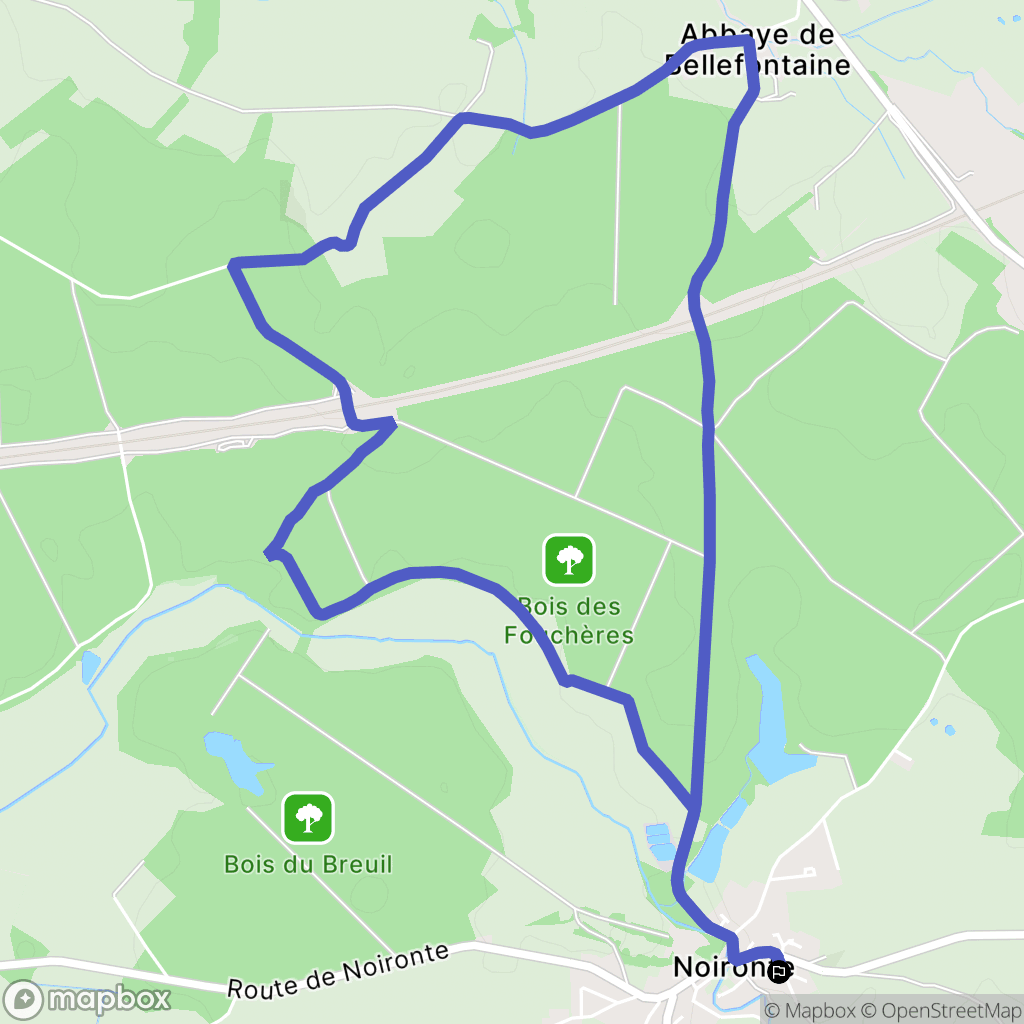 Noironte : carte du parcours de randonnée - France