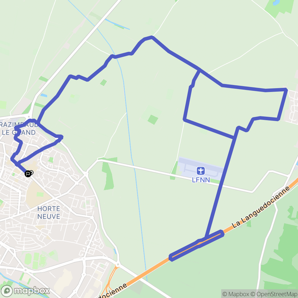 Narbonne : carte du parcours de randonnée - France