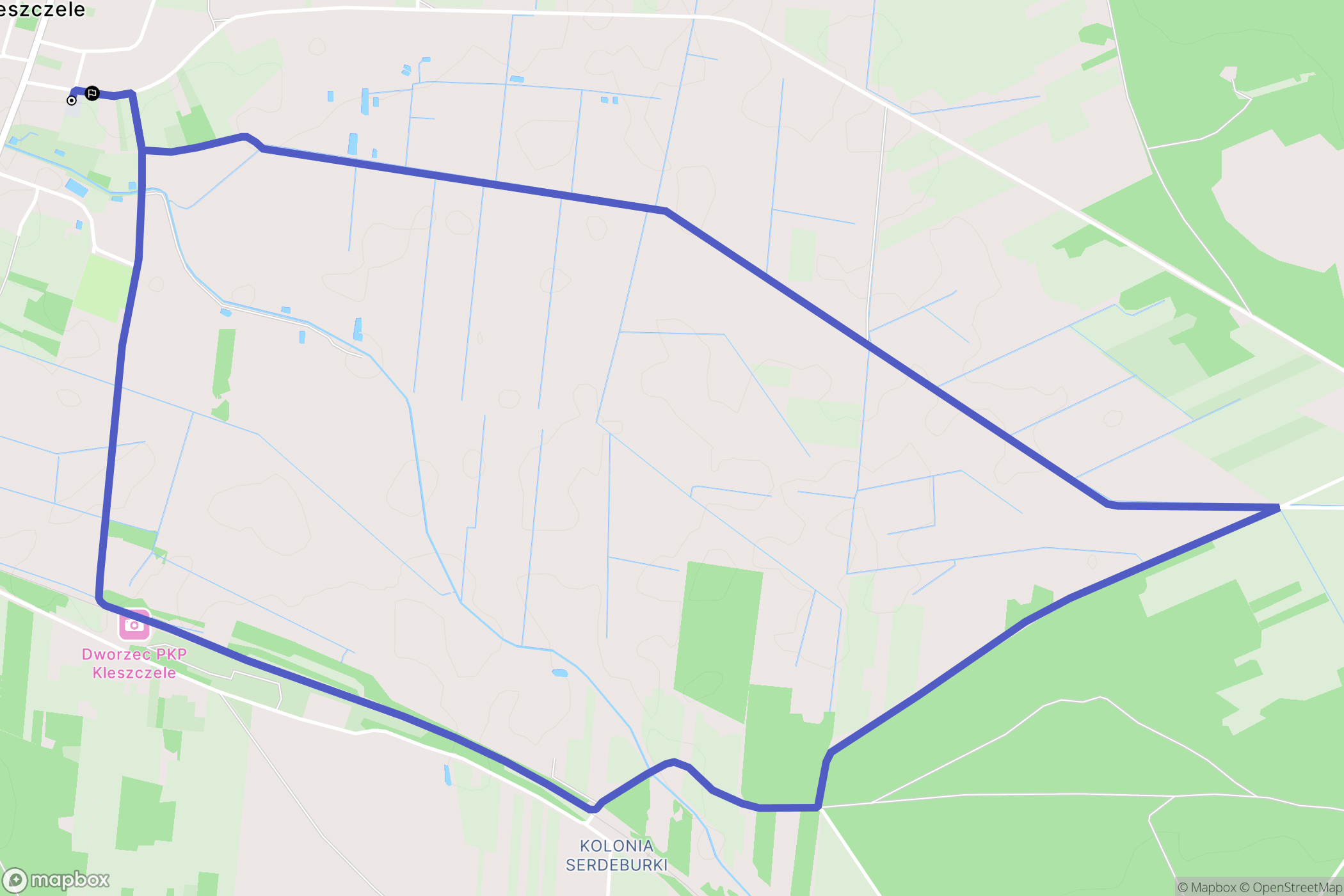 Kleszczele: mapa trasy - Poland