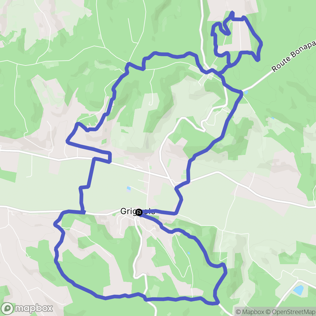 Grignols : carte du parcours de randonnée - France