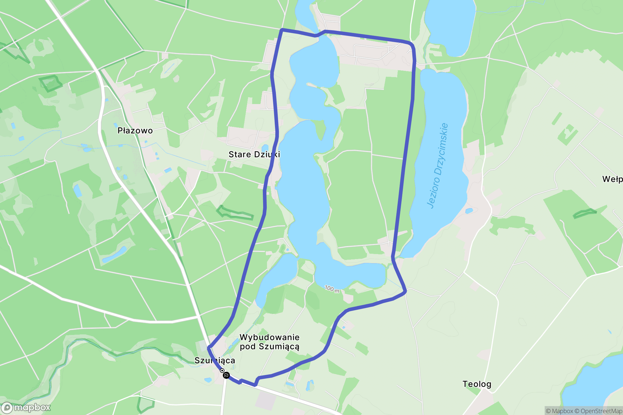 Szumiąca: mapa trasy - Poland