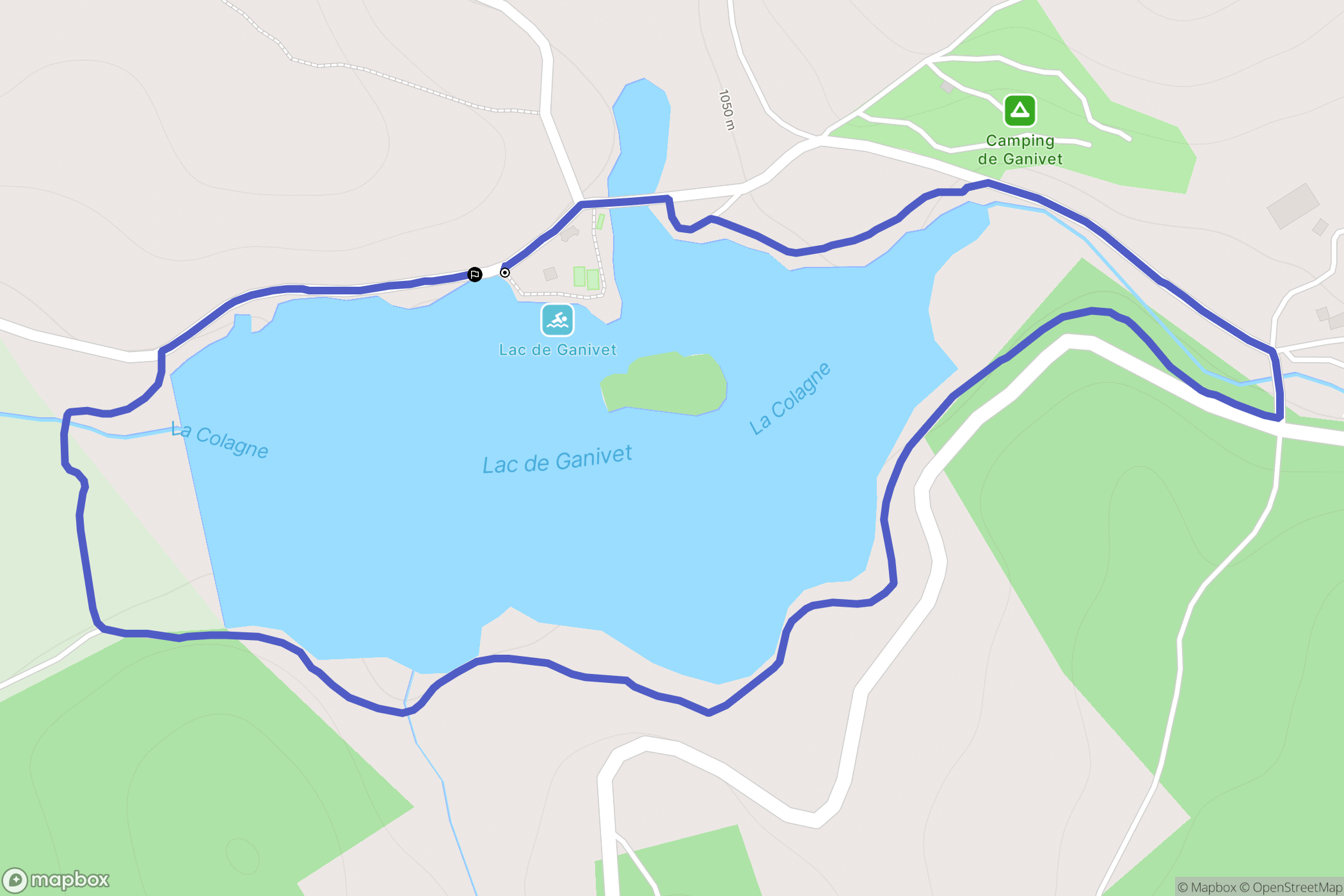 Lachamp-Ribennes : carte du parcours de randonnée - France
