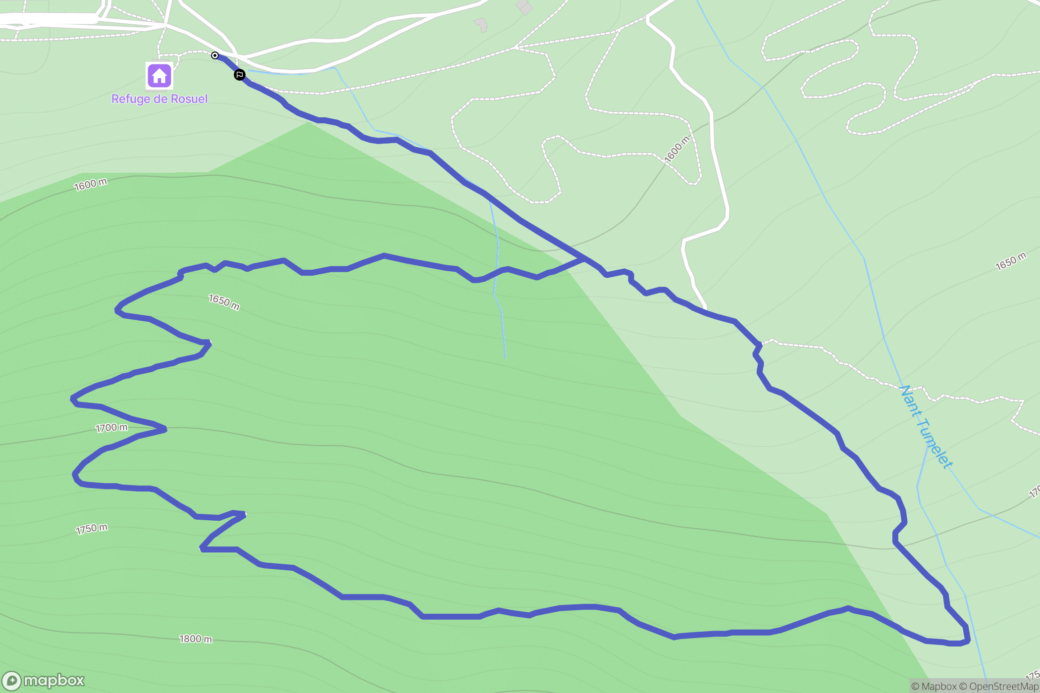 Peisey-Nancroix : carte du parcours de randonnée - France
