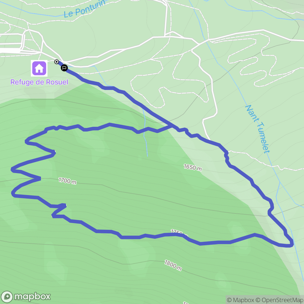 Peisey-Nancroix : carte du parcours de randonnée - France