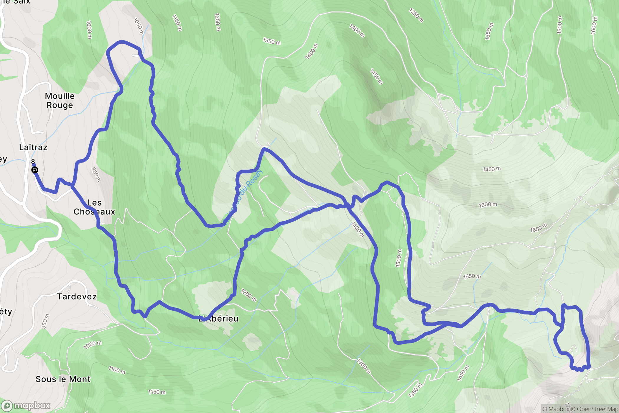 Onnion : carte du parcours de randonnée - France