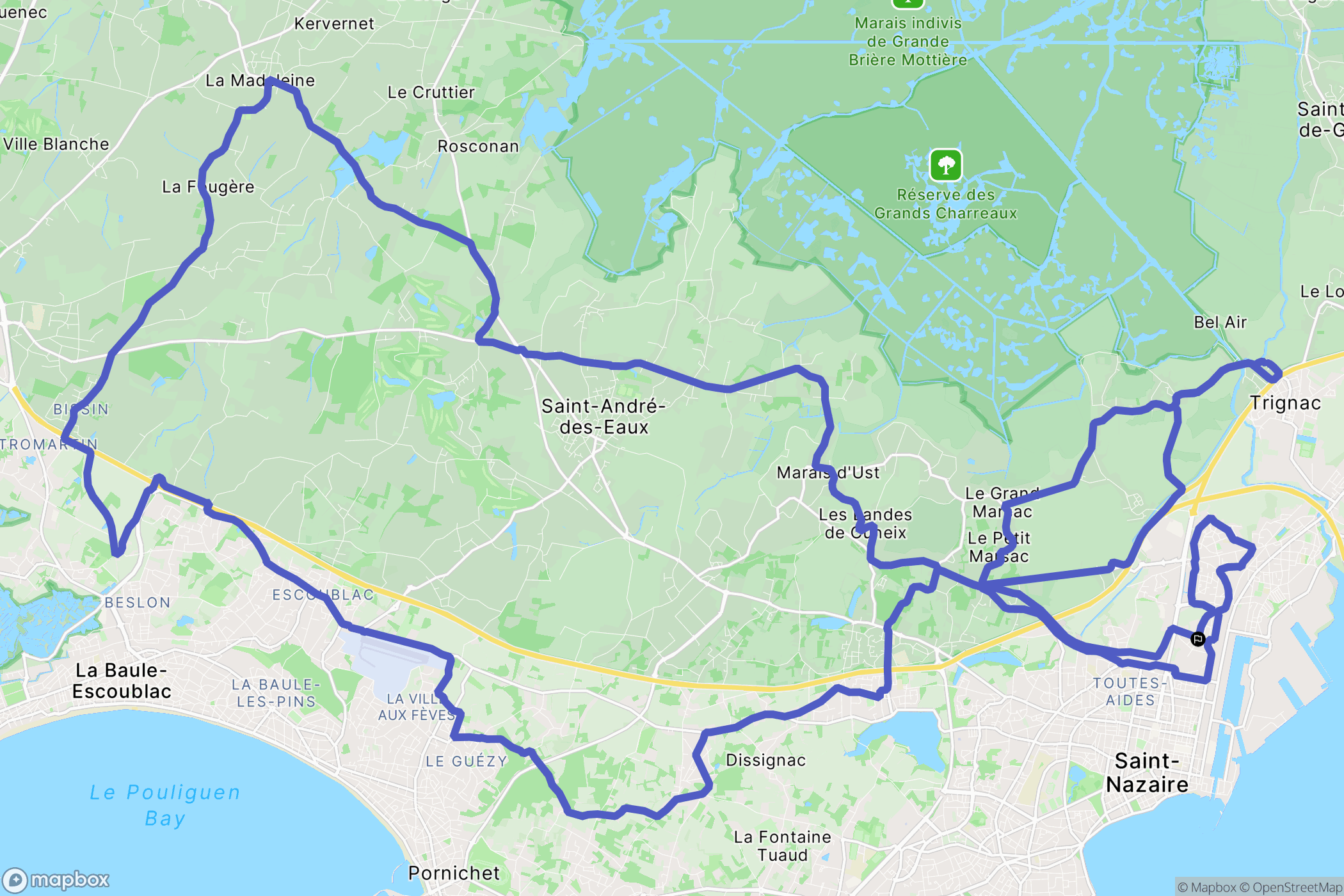 Saint-Nazaire : carte du parcours de randonnée - France