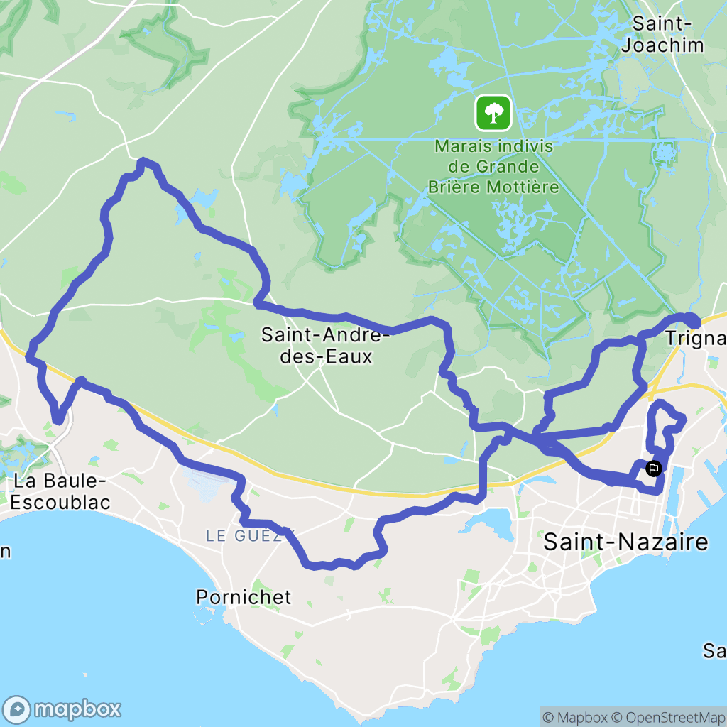 Saint-Nazaire : carte du parcours de randonnée - France