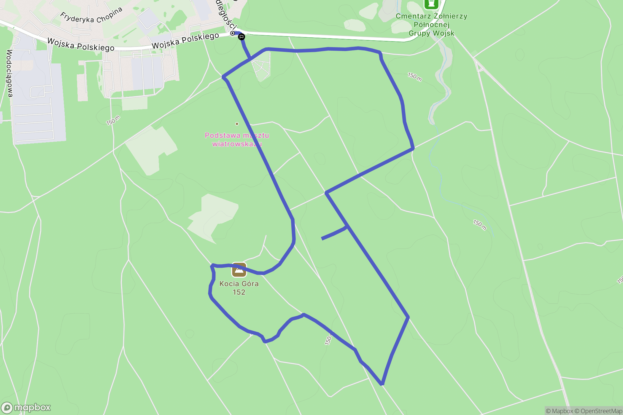 Borne Sulinowo: mapa trasy - Poland