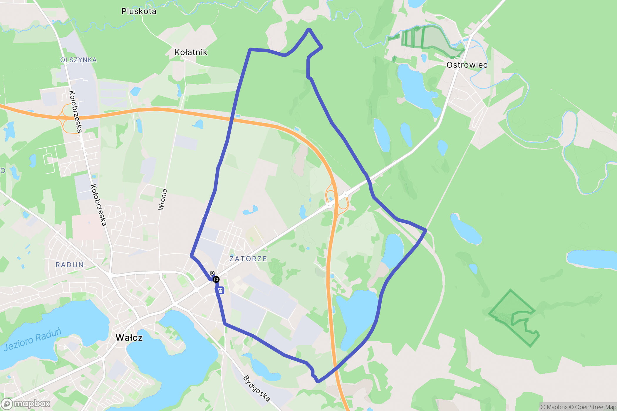 Wałcz: mapa trasy - Poland