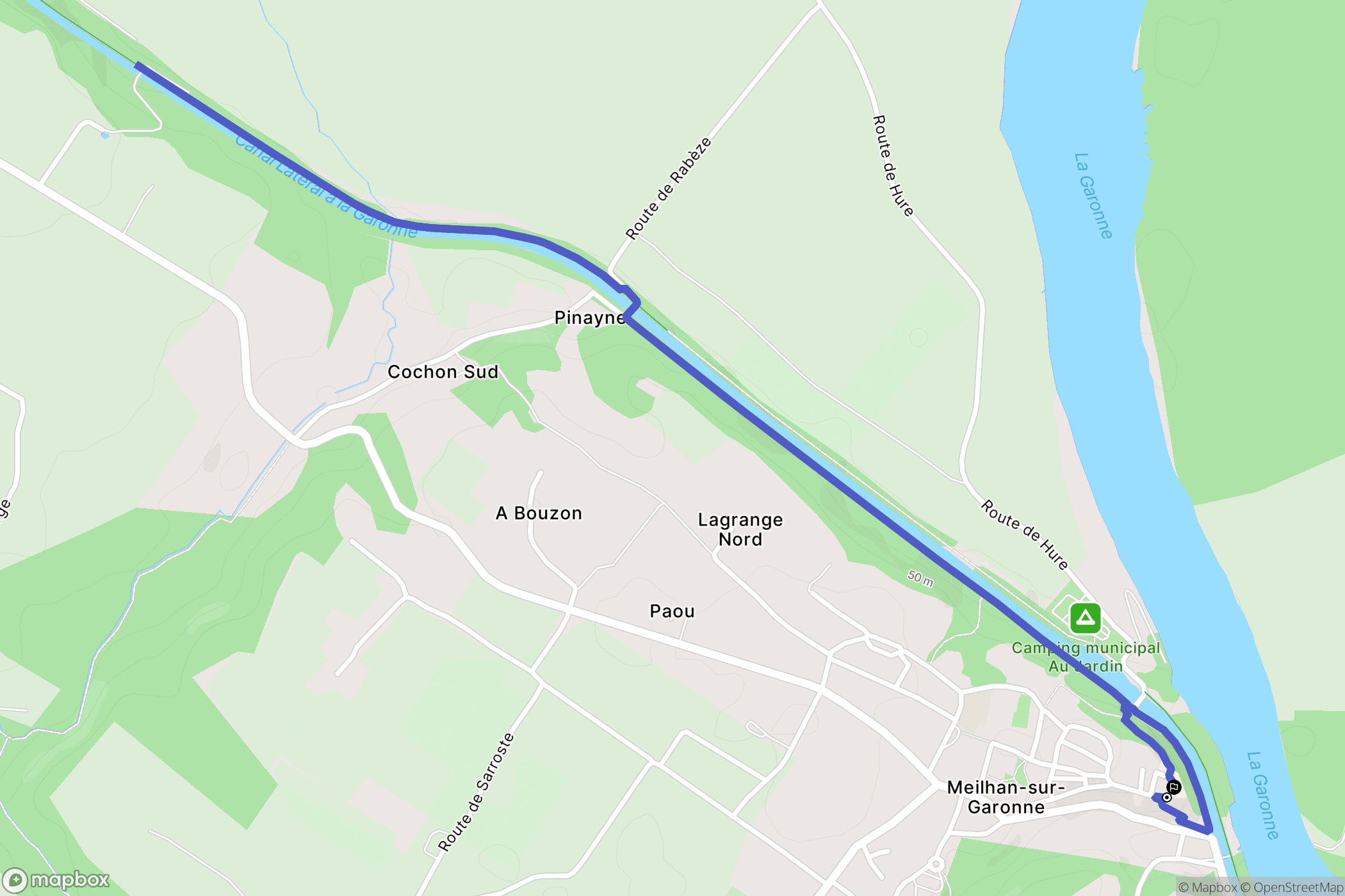 Meilhan-sur-Garonne : carte du parcours de randonnée - France
