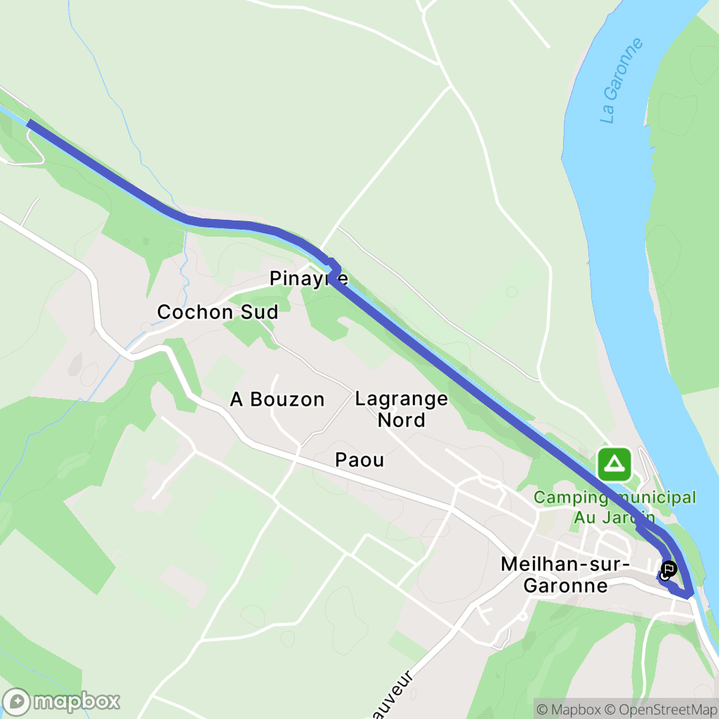 Meilhan-sur-Garonne : carte du parcours de randonnée - France