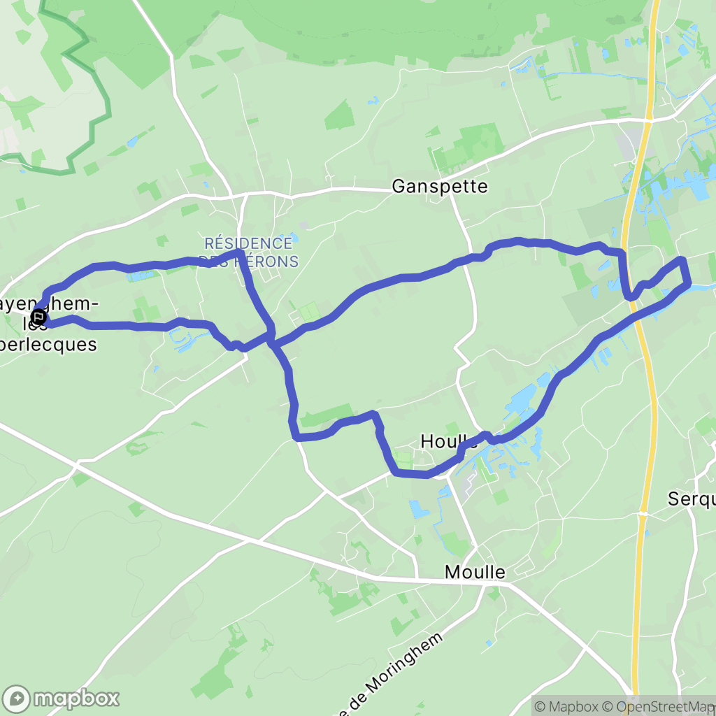 Bayenghem-lès-Éperlecques : carte du parcours de randonnée - France