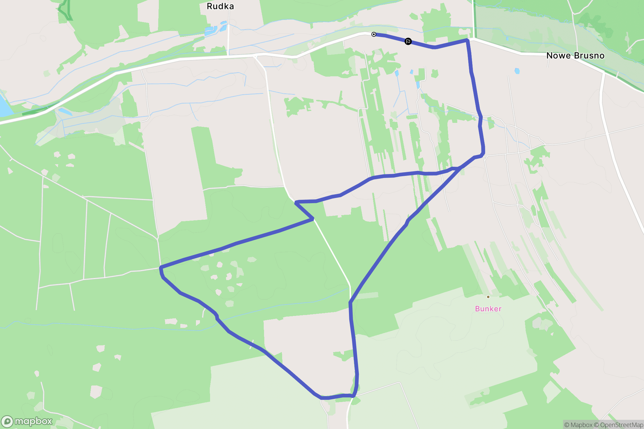 Nowe Brusno: mapa trasy - Poland