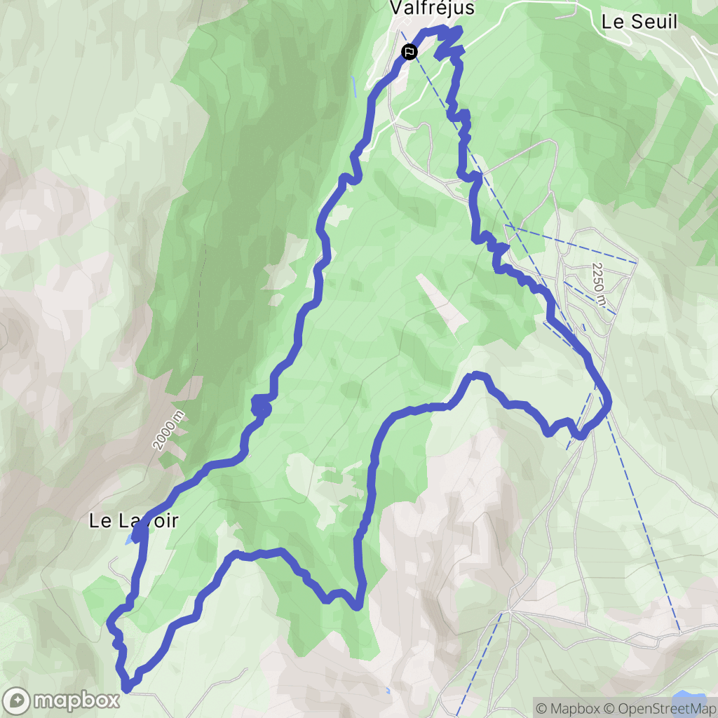 Modane : carte du parcours de randonnée - France